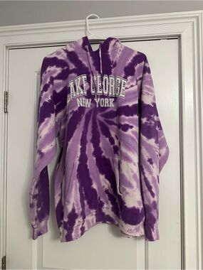 Lake George New York Purple Tie-Dye Hoodie
